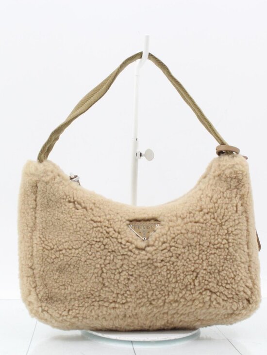 Prada Handbags - Prada Shearling Mini Re-Edition Bag